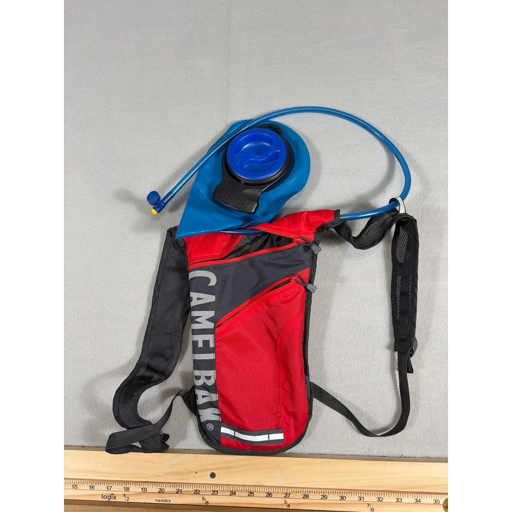CamelBak Hydration Pack Red Charcoal Grey Hiking Running Backpack with Reservoir